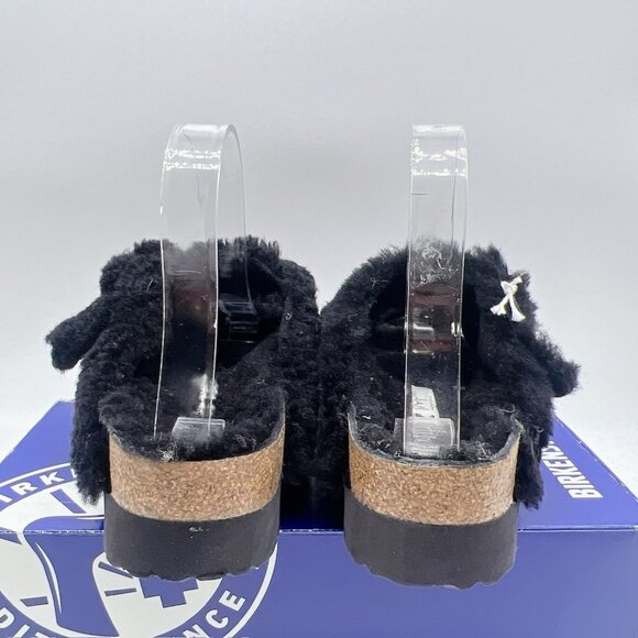 Birkenstock Arizona Big Buckle Shearling Teddy Black Platform Sandal EU 40 Women - Picture 7 of 11